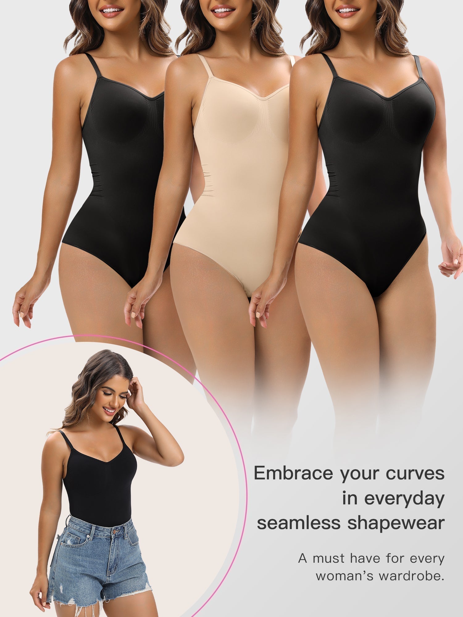 YIANNA Women Shapewear Tummy Control Bodysuit Seamless Sculpting Snatched Waist Body Suit Brief